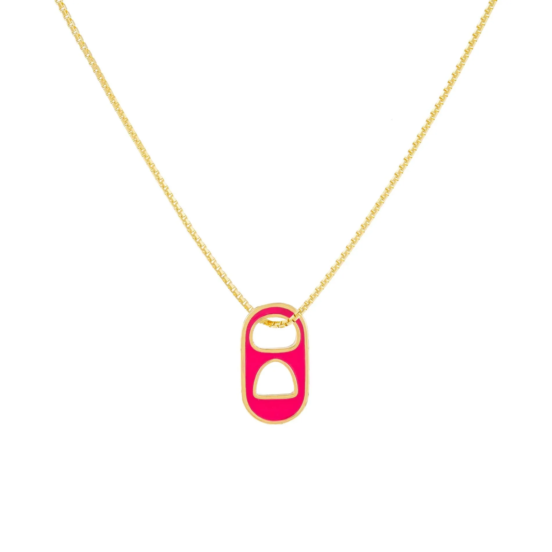 Mini Enamel Soda Can Top Necklace