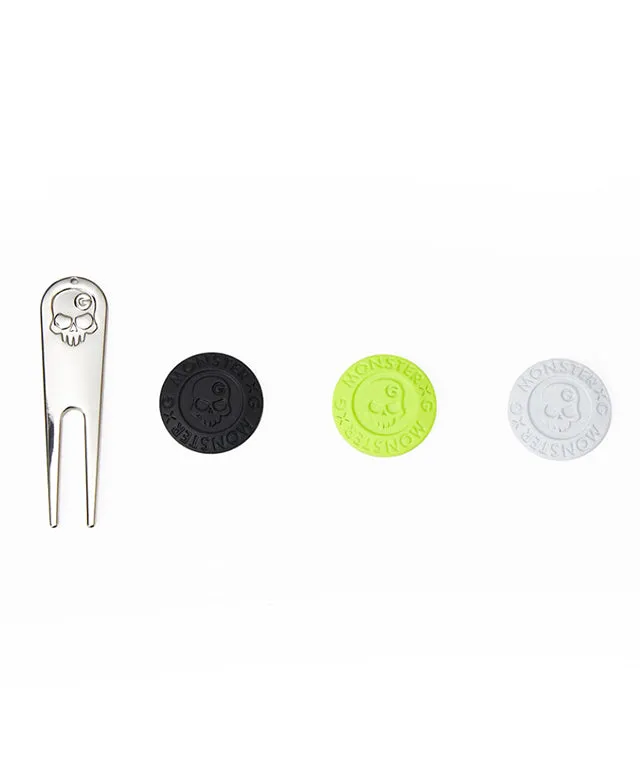 Monster G Golf Mini Divotool & Ball Marker Set Neon