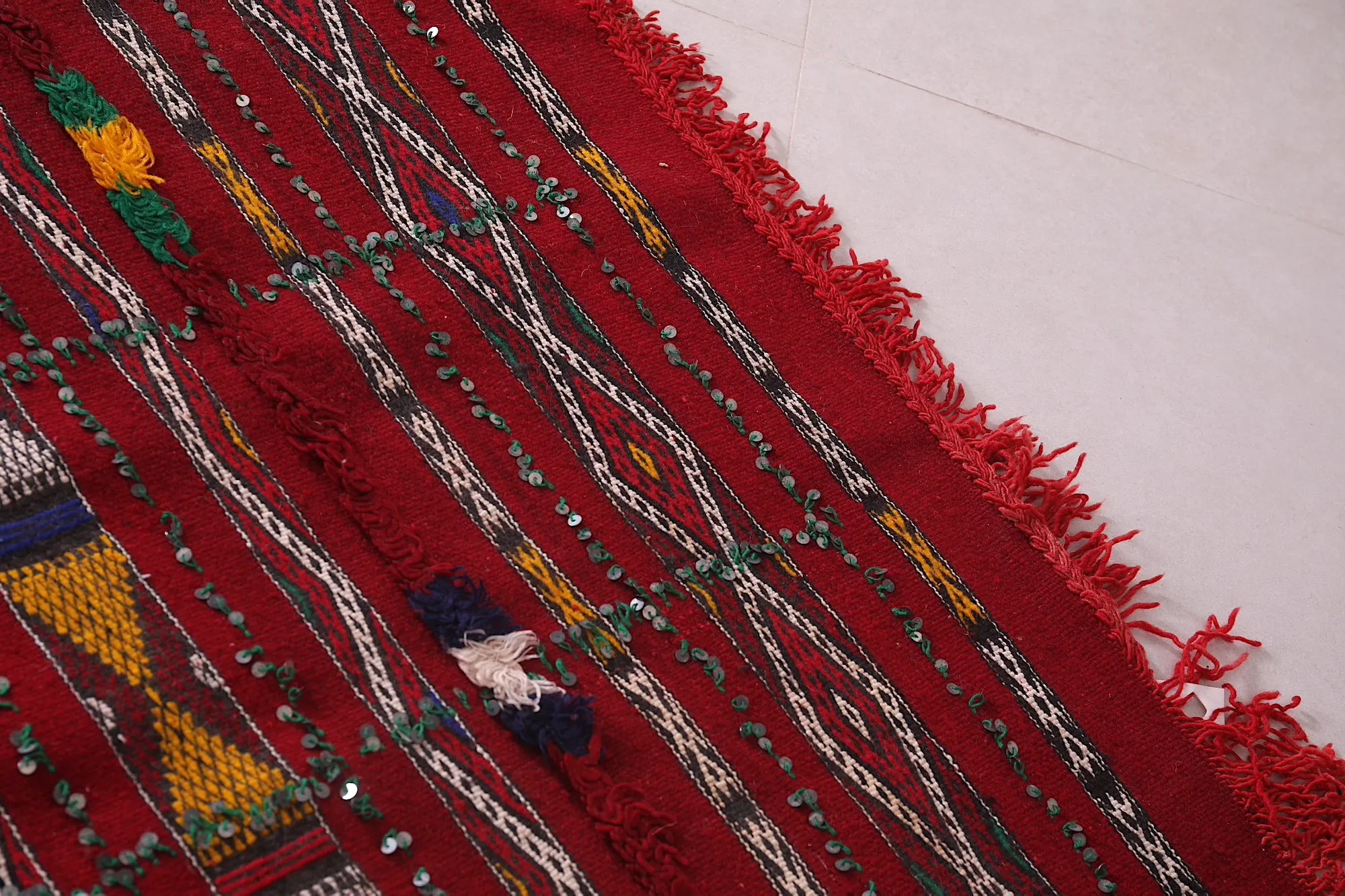 Moroccan Area Rug - Berber Kilim Design - 5.8x11.3 ft