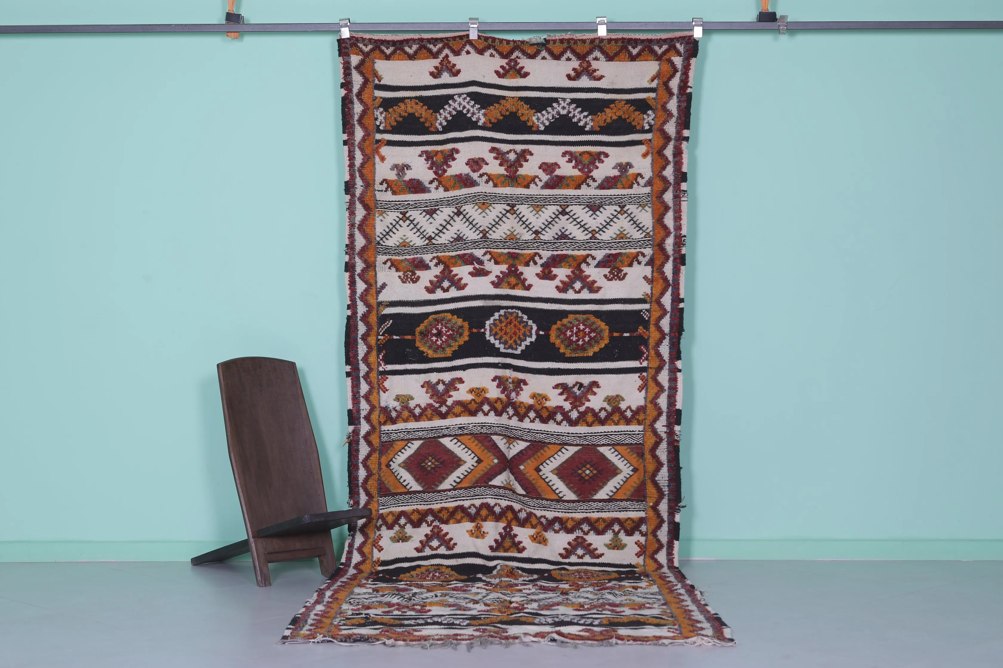 Moroccan Azilal Rug – 4.4 FT X 10.9 FT | Handwoven Vintage Runner