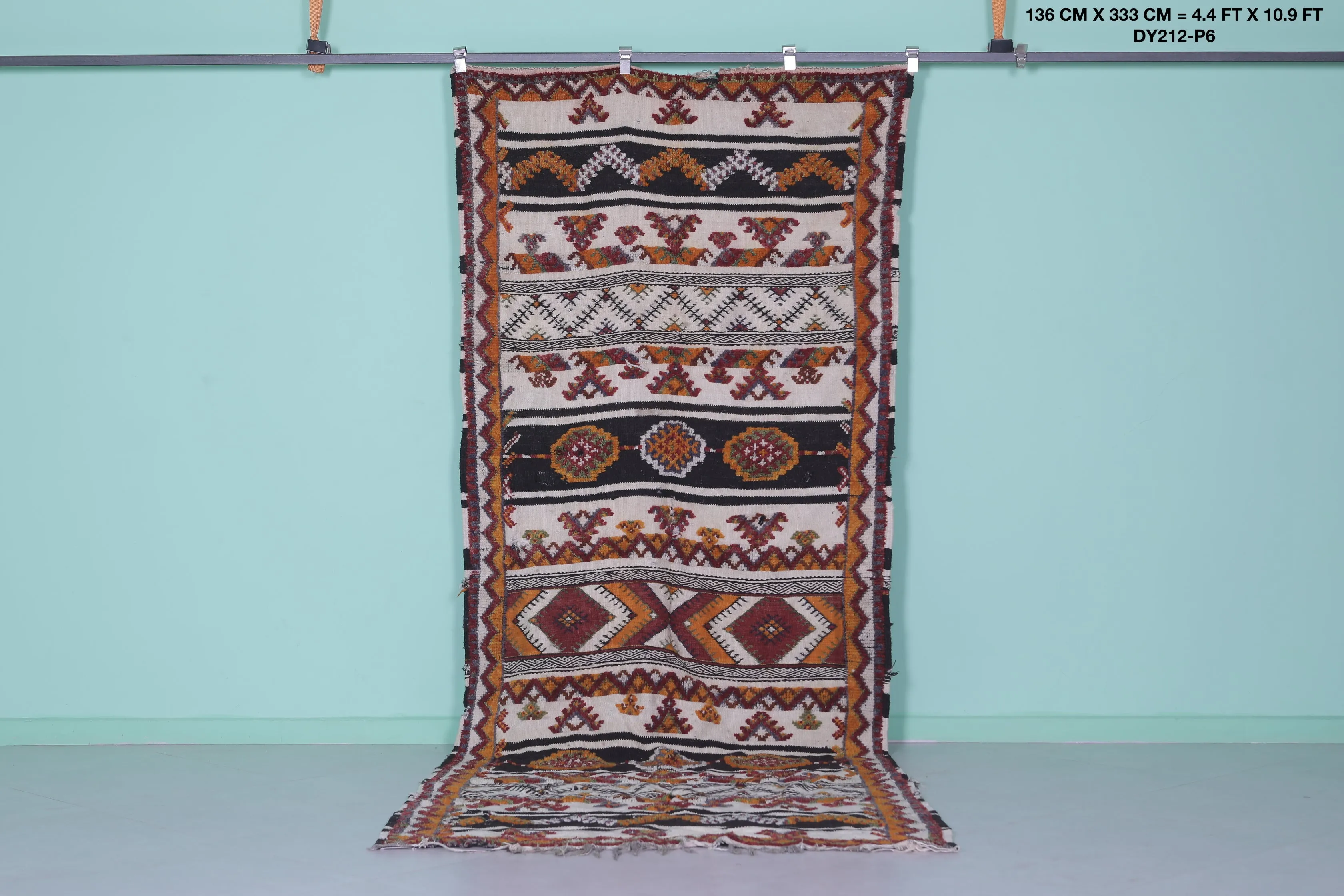 Moroccan Azilal Rug – 4.4 FT X 10.9 FT | Handwoven Vintage Runner