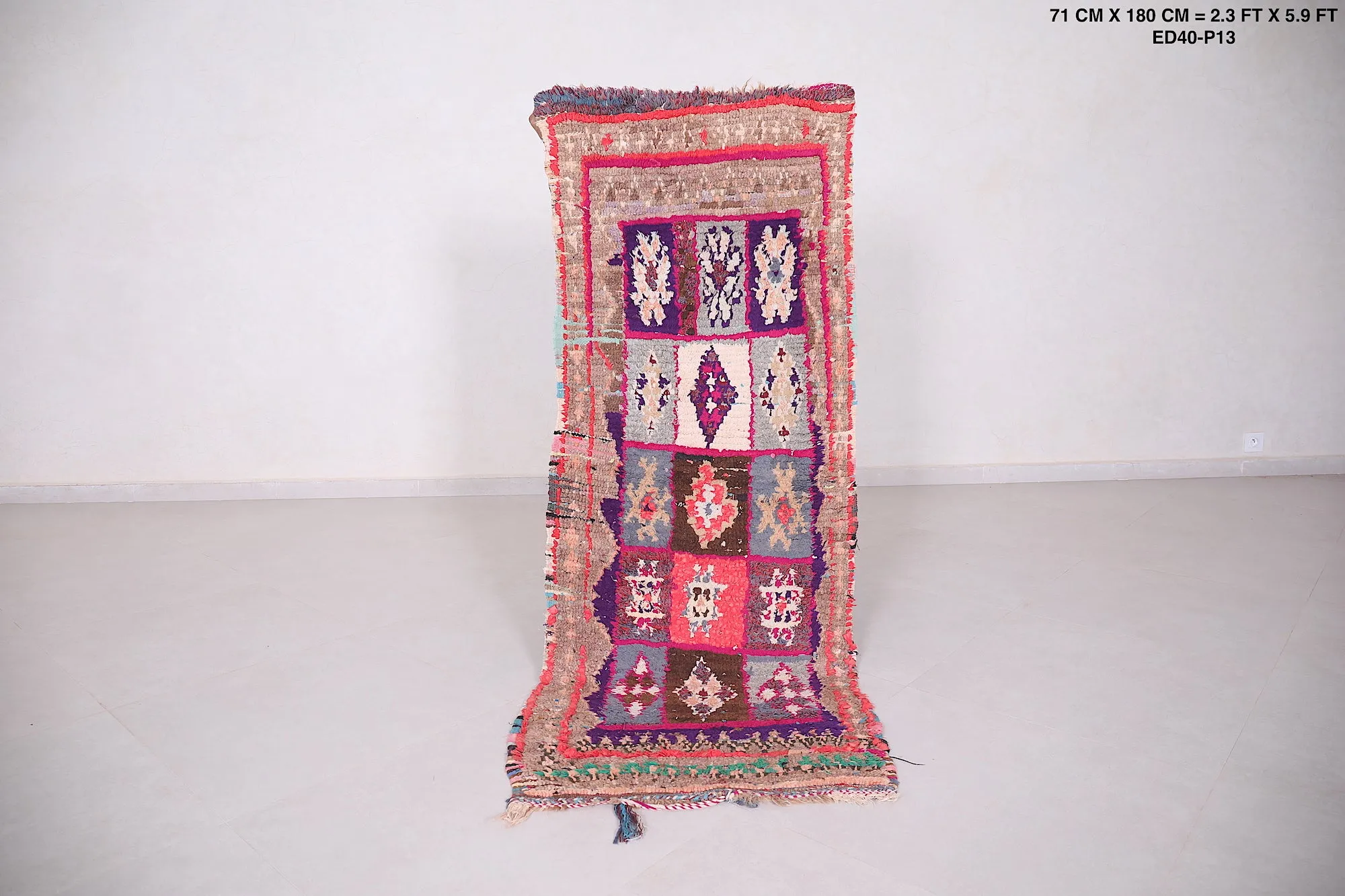 Moroccan Berber Runner Rug – 2.3 X 5.9 Feet | Unique Artisan Handwoven