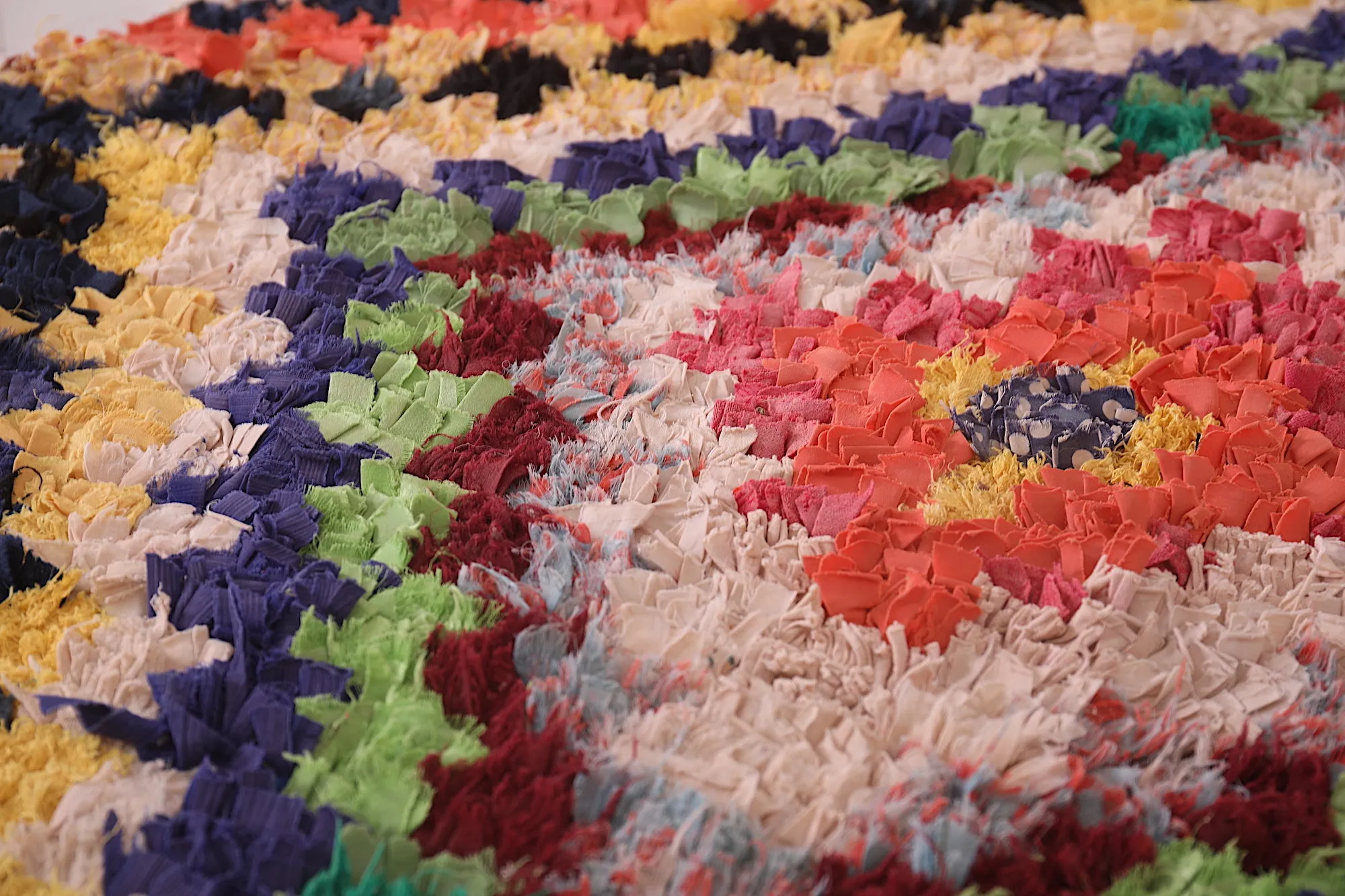 Moroccan Boucherouite Runner Rug - Vibrant Handwoven Art | 3.2 x 7.2 Ft