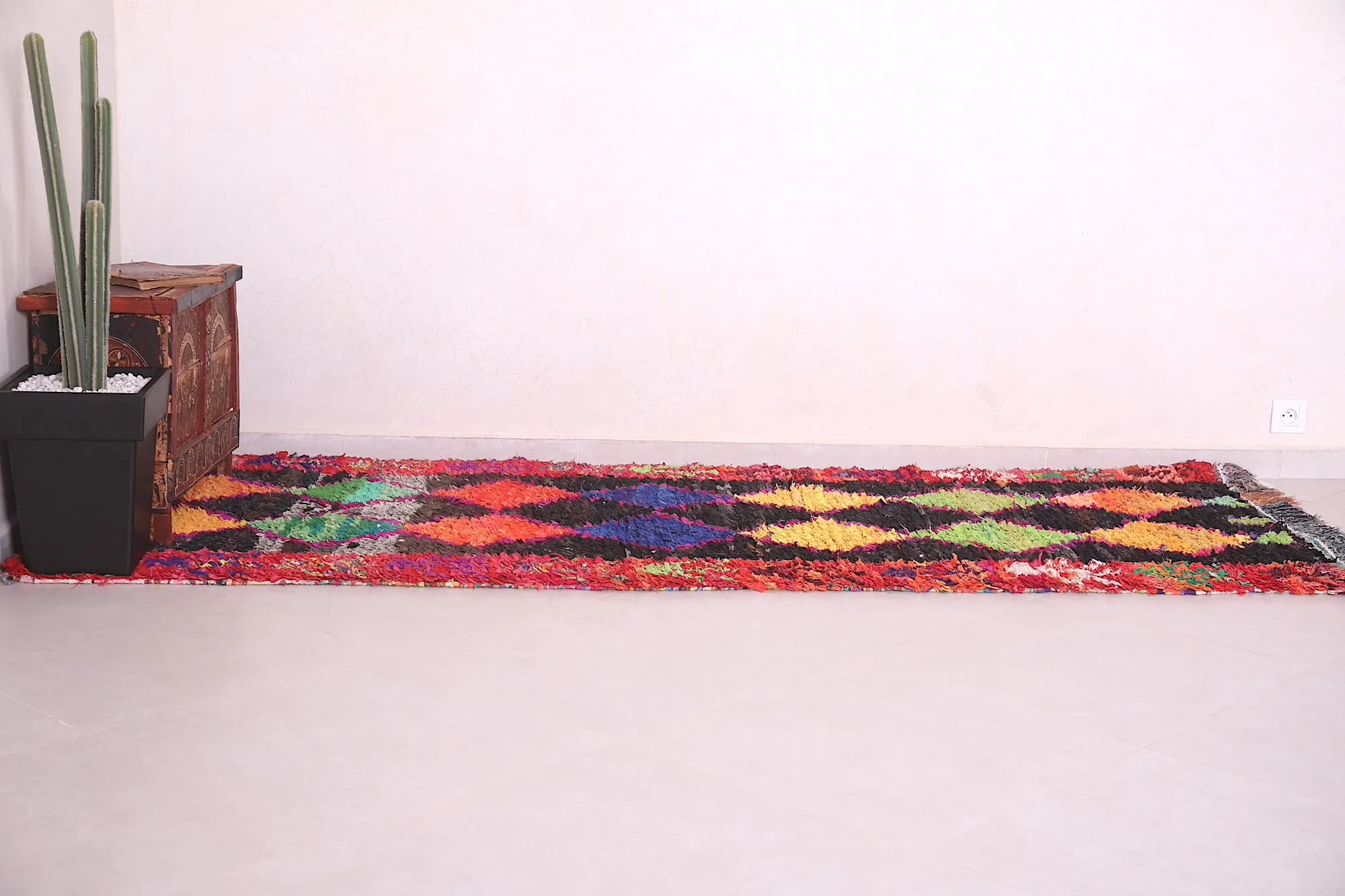 Moroccan Hallway Rug – Handwoven 3.3 X 8.9 Feet | Vibrant Boho Decor