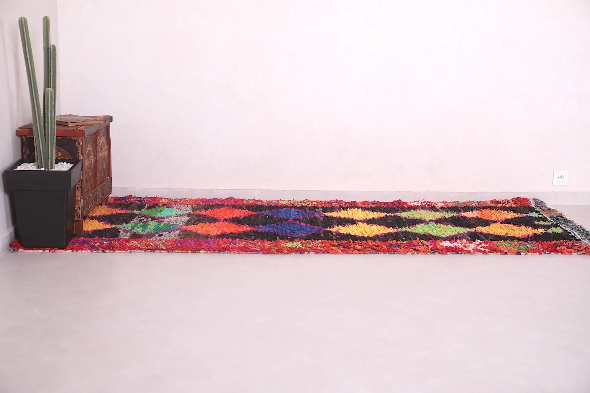 Moroccan Hallway Rug – Handwoven 3.3 X 8.9 Feet | Vibrant Boho Decor
