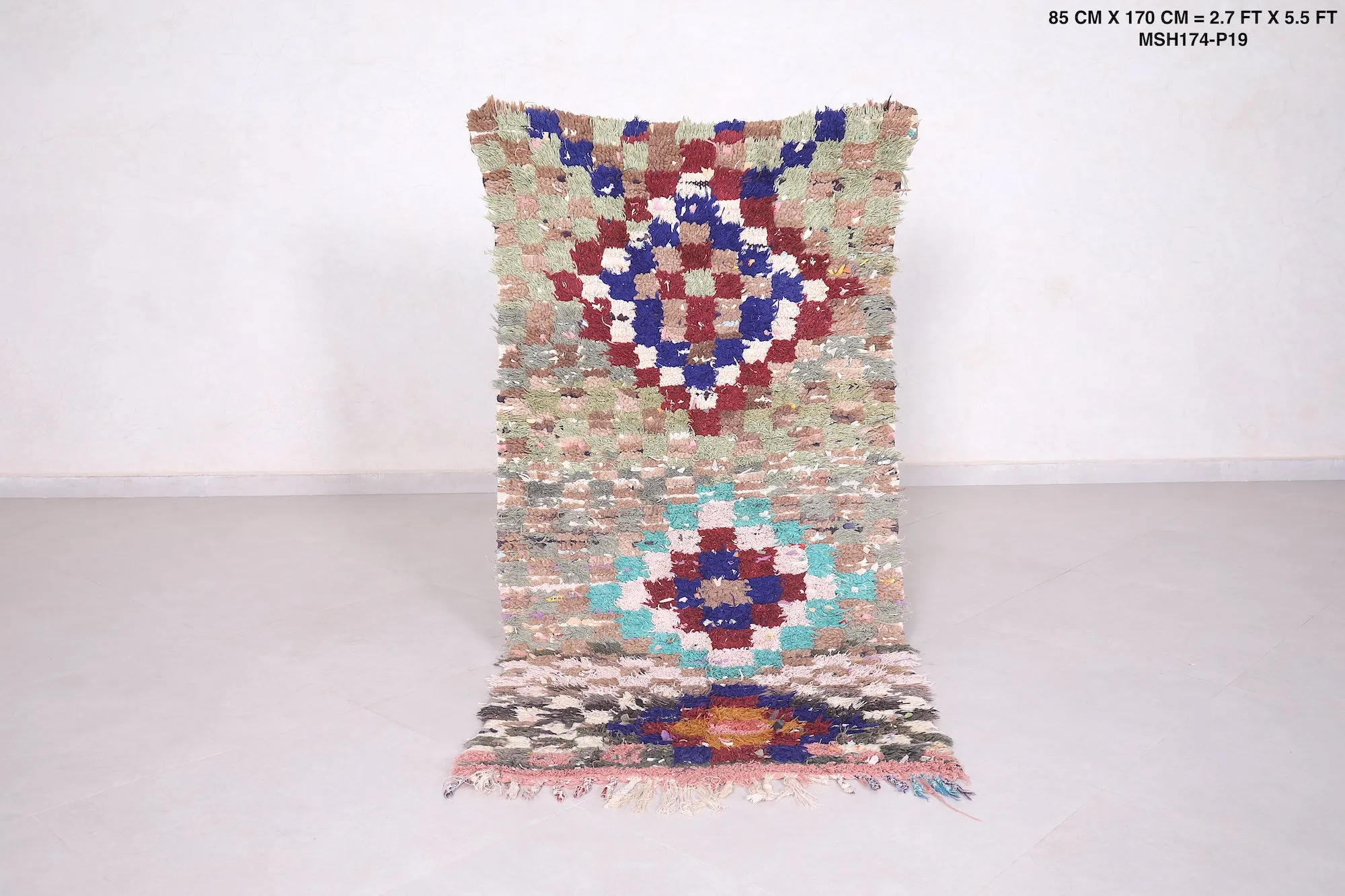 Moroccan Handmade Rug 2.7 X 5.5 Feet - Vintage Berber Design