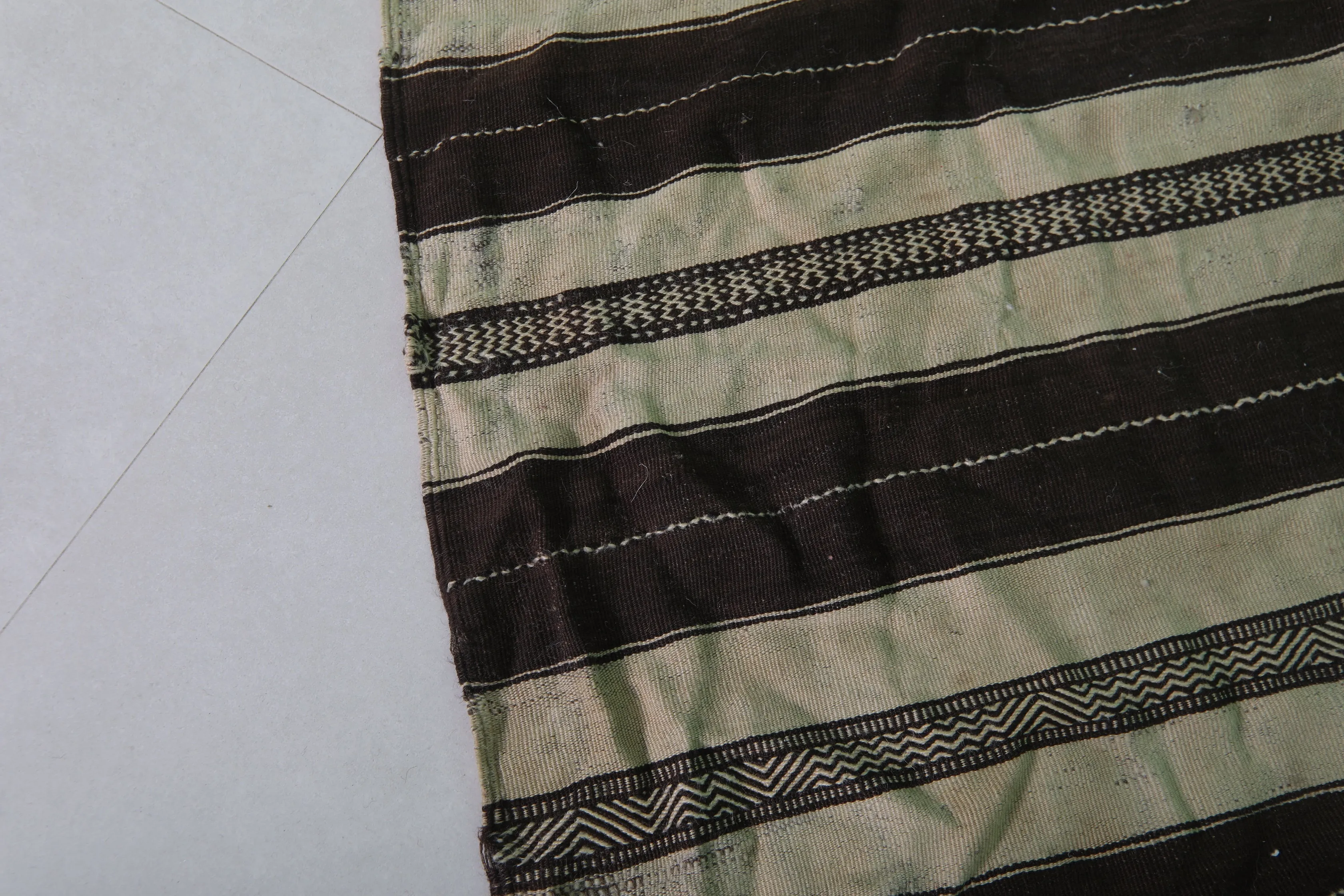 Moroccan Striped Kilim Rug - Handwoven 4.9 FT X 9.9 FT | Authentic Artisan Design
