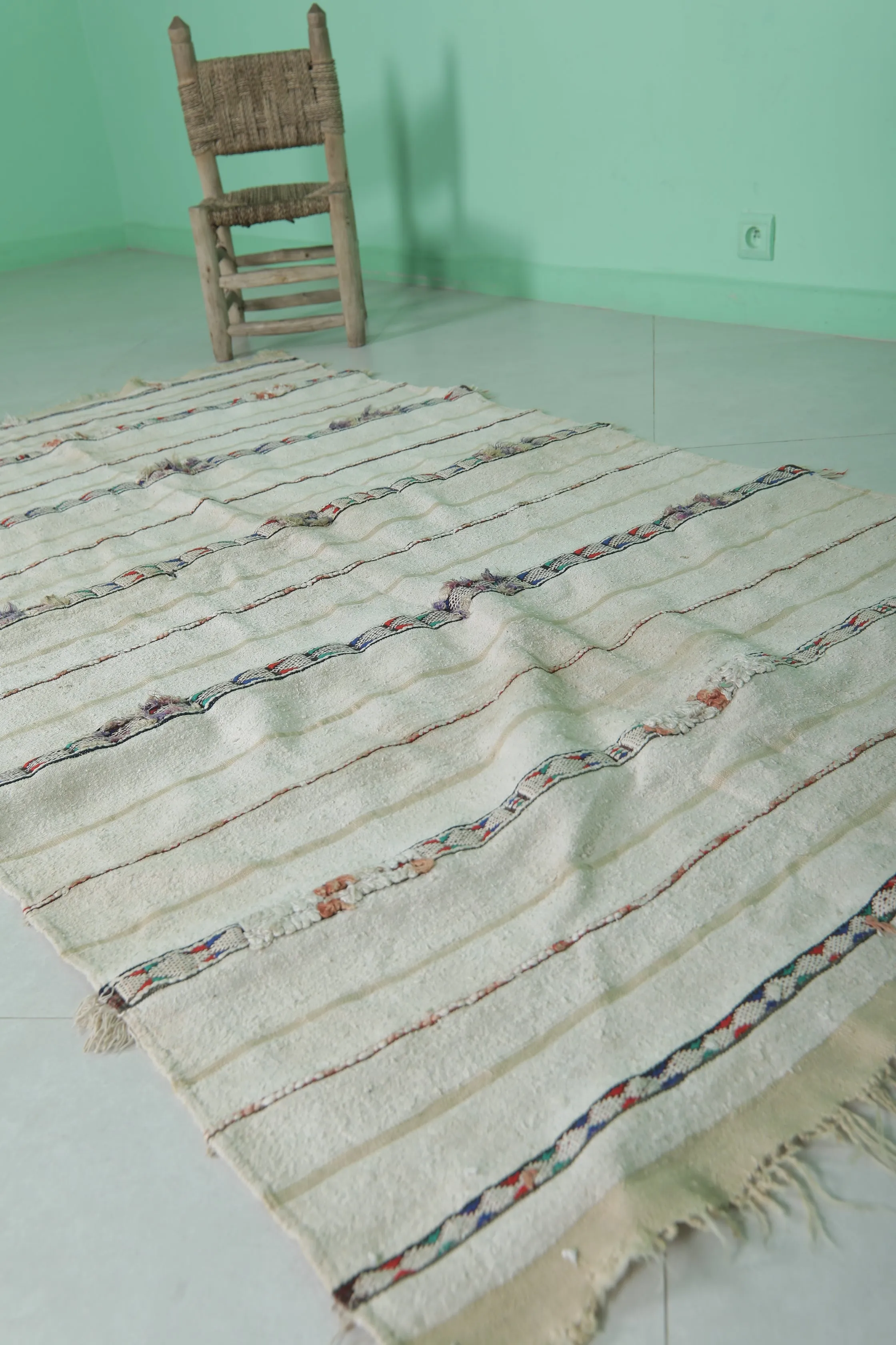 Moroccan Wedding Blanket - 3.7 FT x 7 FT | Authentic Berber Design