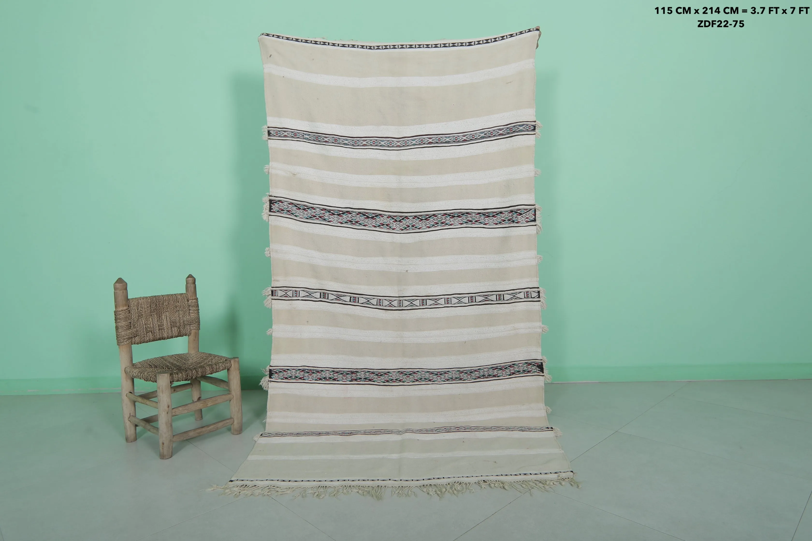 Moroccan Wedding Blanket - Authentic 3.7 FT X 7 FT