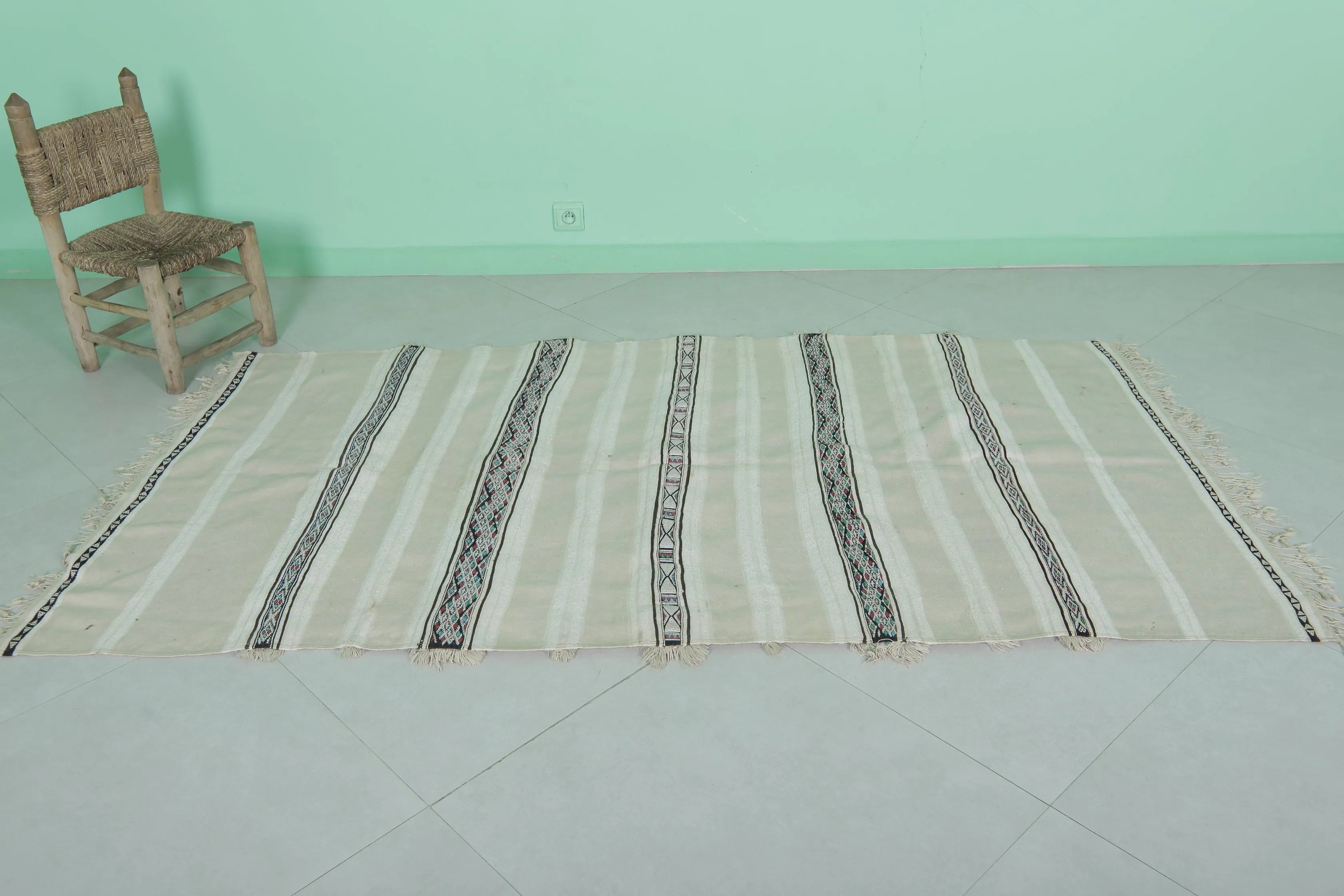 Moroccan Wedding Blanket - Authentic 3.7 FT X 7 FT