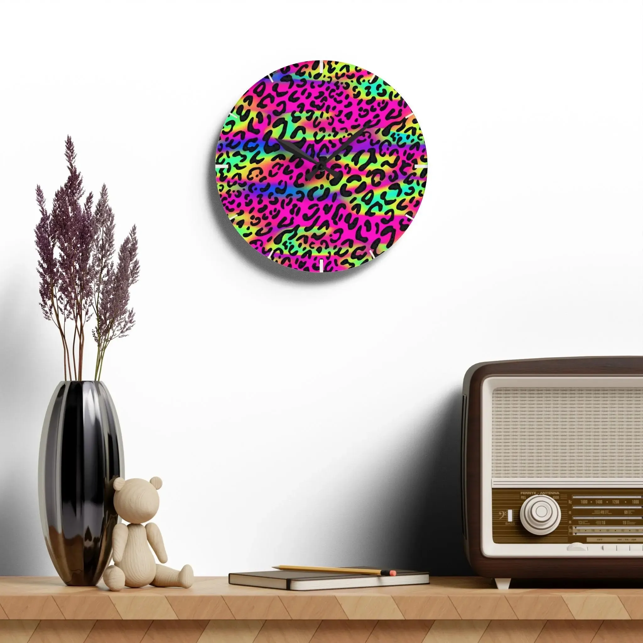 Motley Cheetah Acrylic Wall Clock