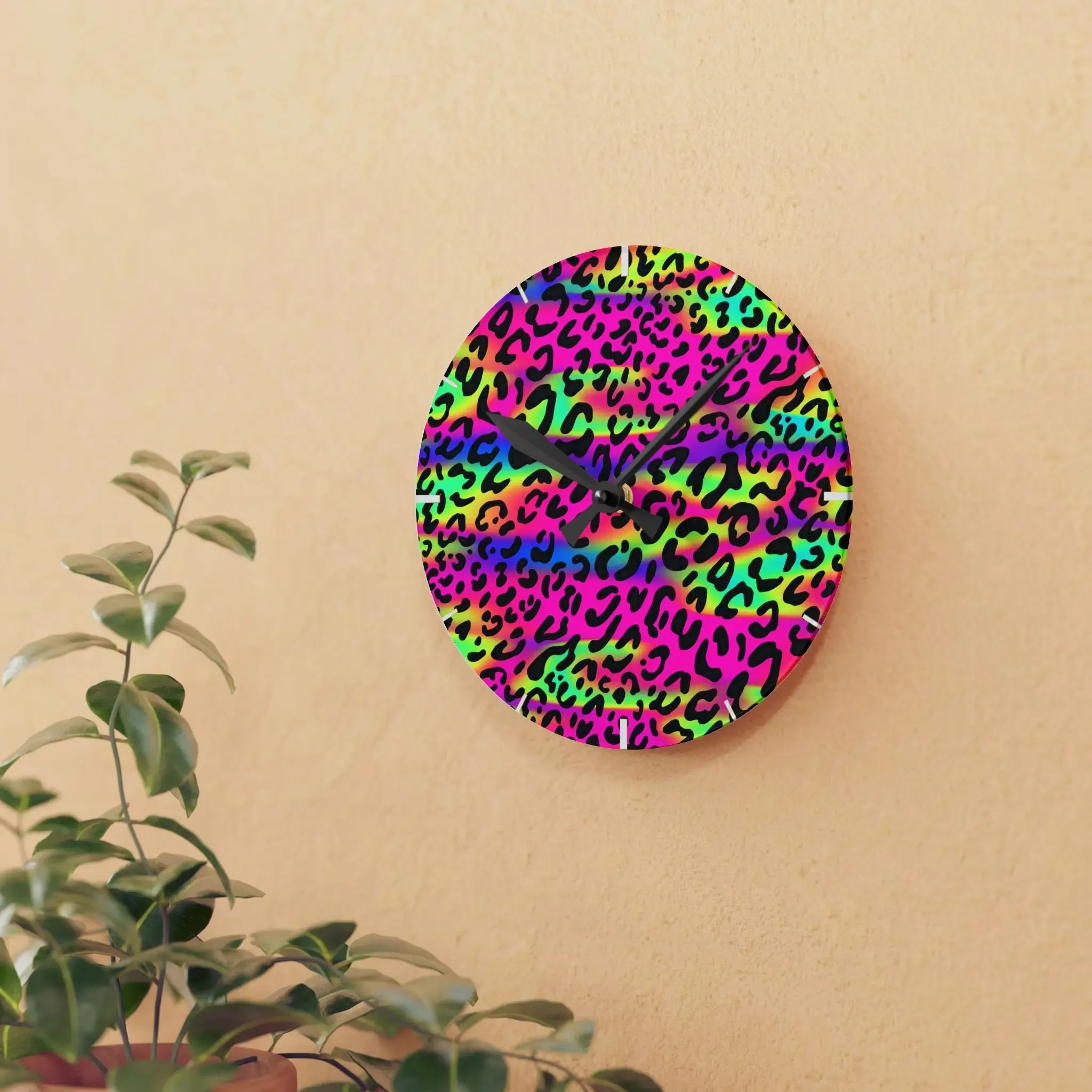 Motley Cheetah Acrylic Wall Clock