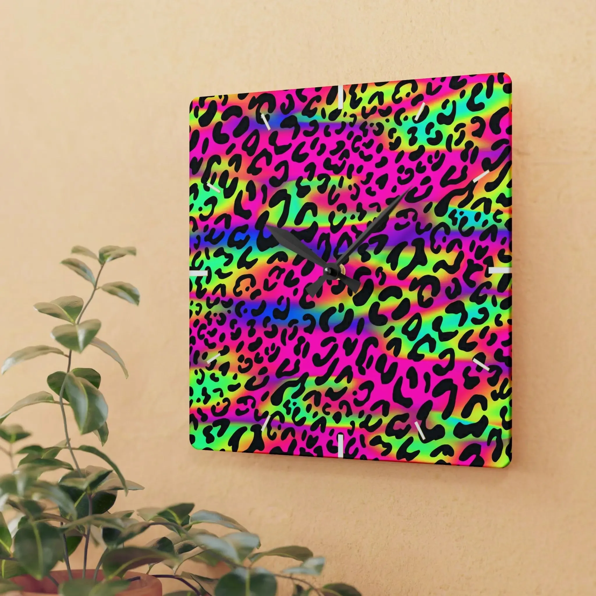 Motley Cheetah Acrylic Wall Clock