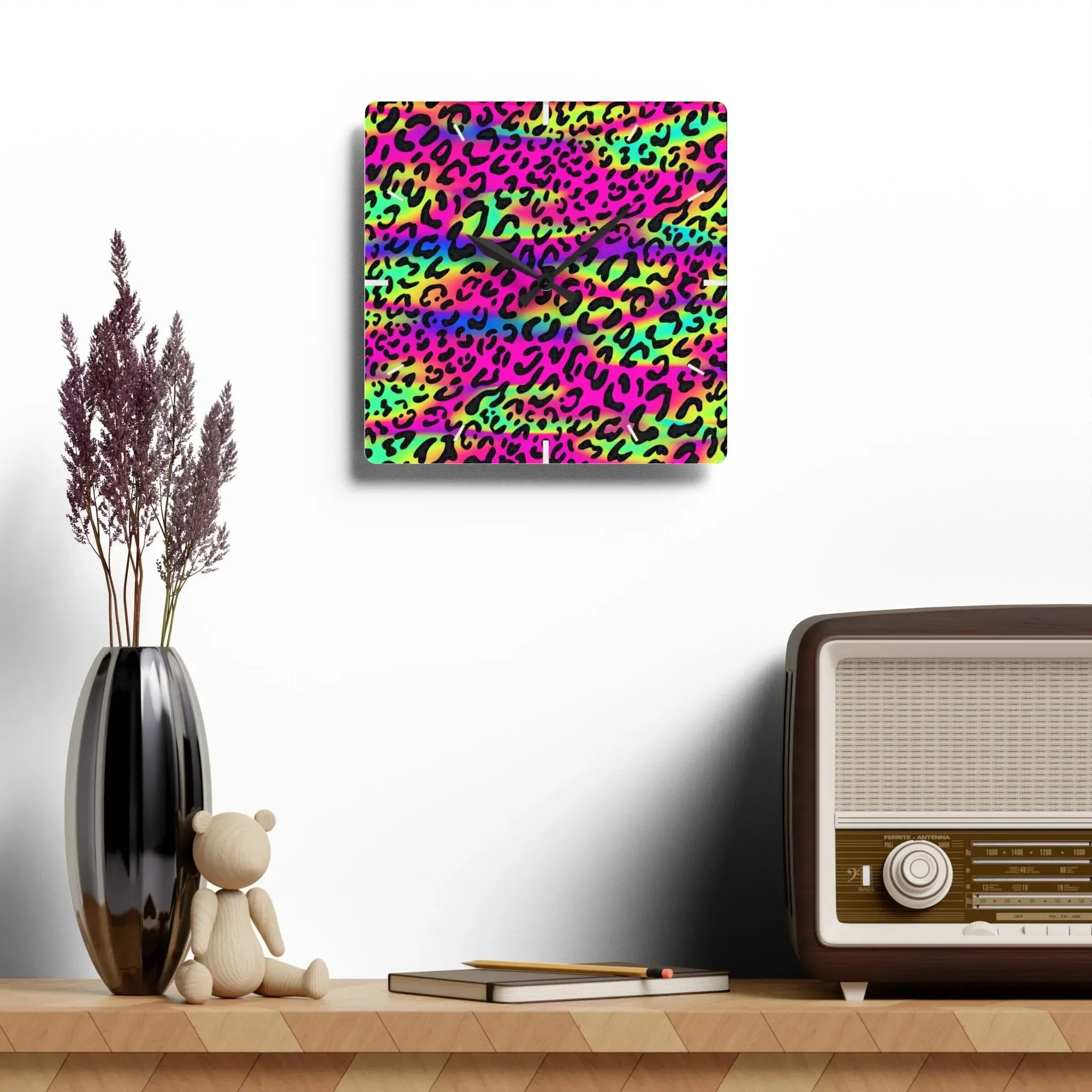 Motley Cheetah Acrylic Wall Clock