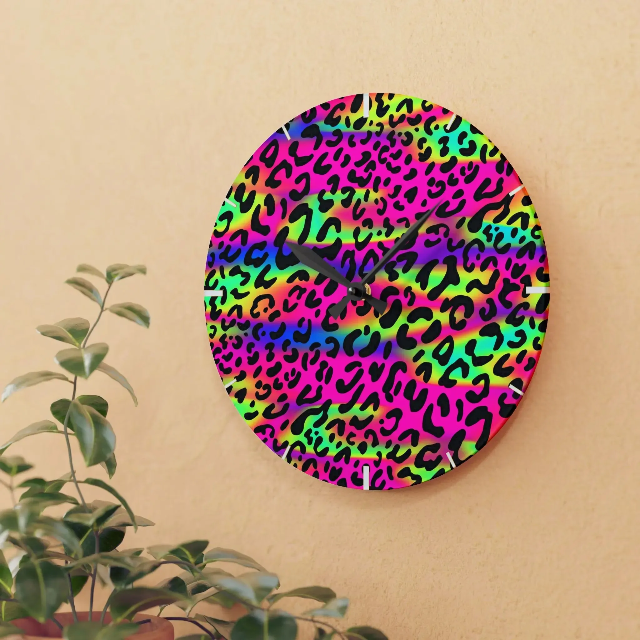 Motley Cheetah Acrylic Wall Clock
