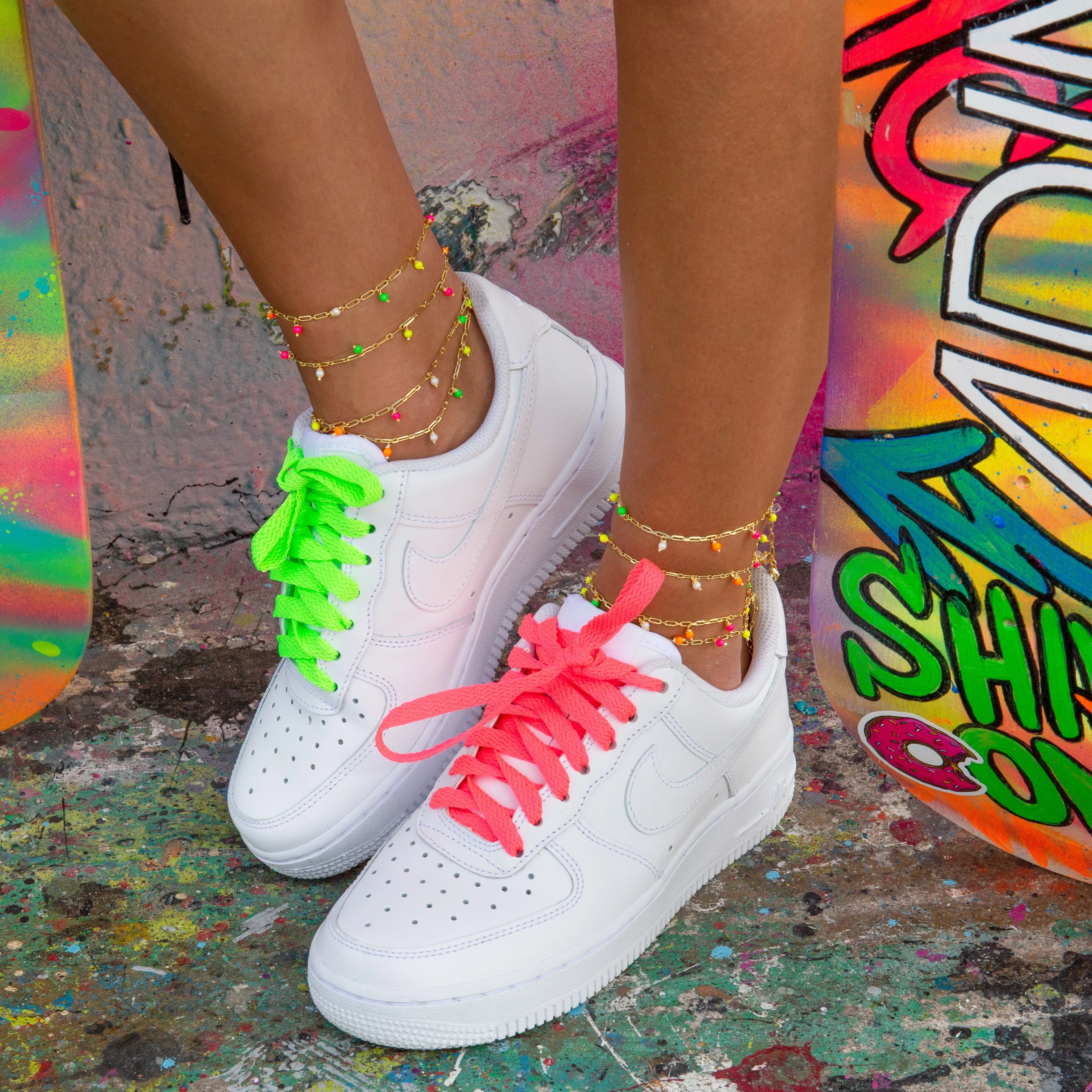 Multi Neon Link Anklet
