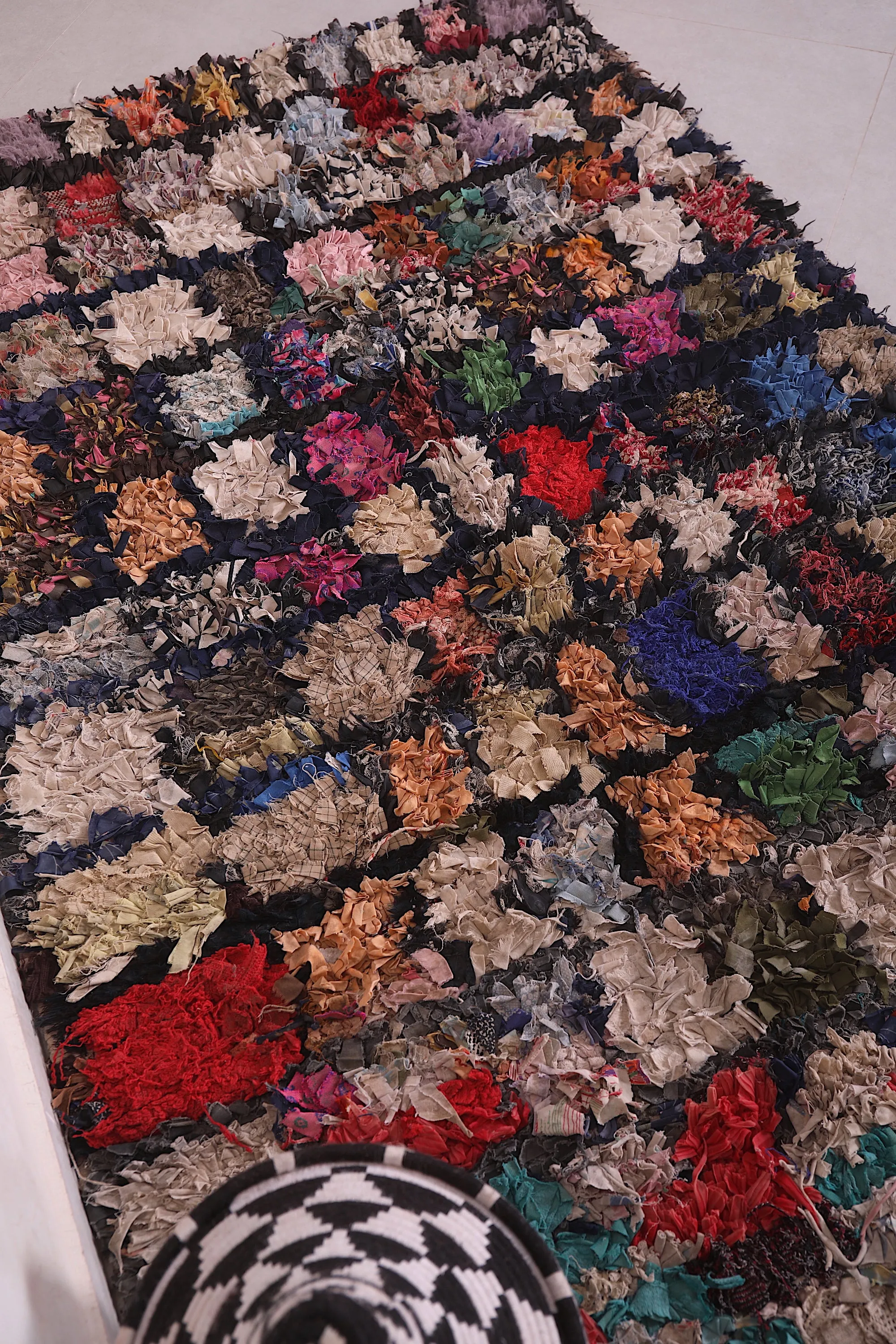 Multicolored Moroccan Boucherouite Rug - 3.7x6.1 ft | Handwoven Eco-Friendly
