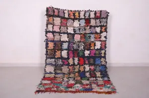Multicolored Moroccan Boucherouite Rug - 3.7x6.1 ft | Handwoven Eco-Friendly