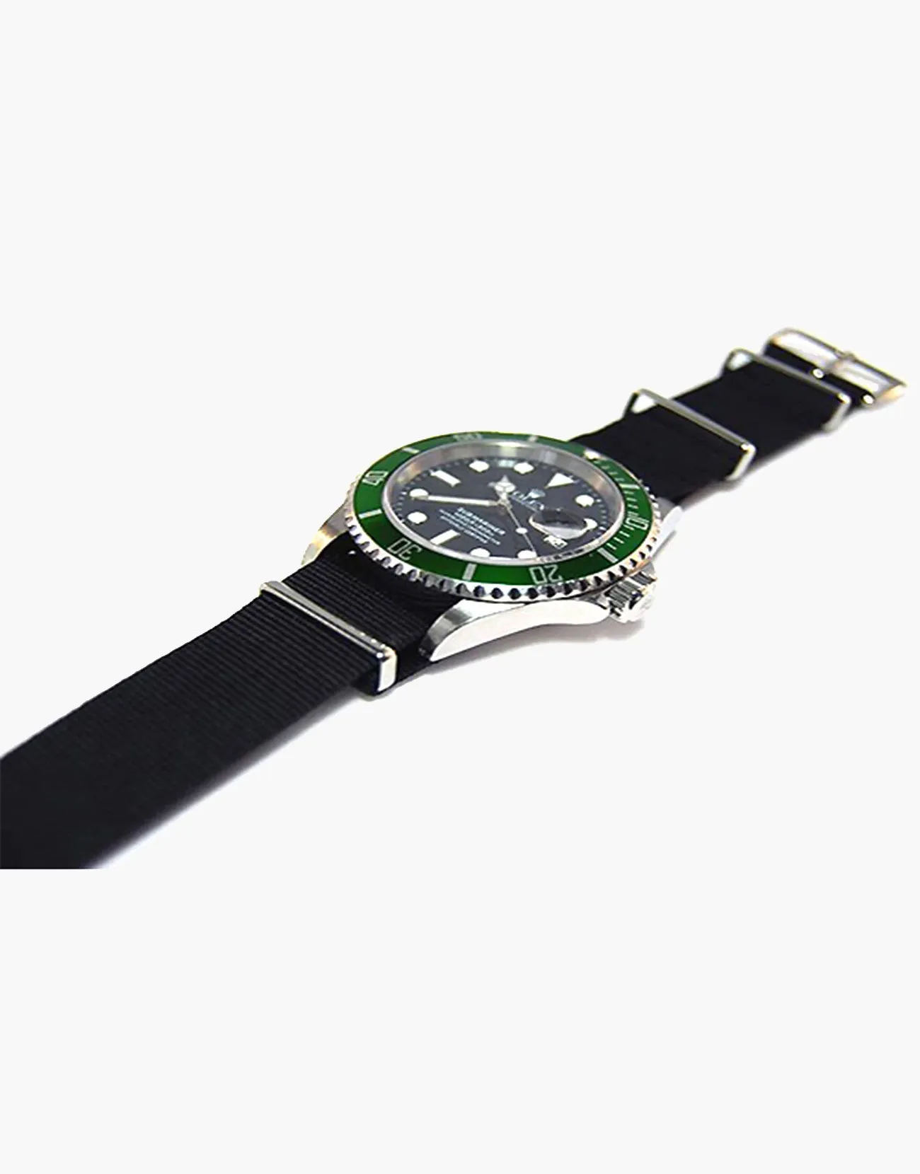 NATO Style Black Nylon Strap with Stainless Steel by LUX