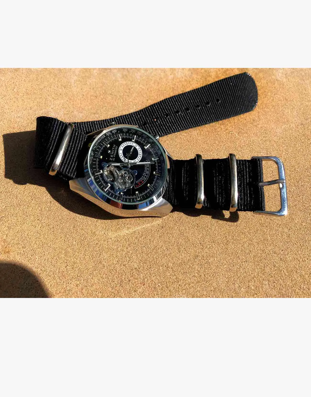 NATO Style Black Nylon Strap with Stainless Steel by LUX