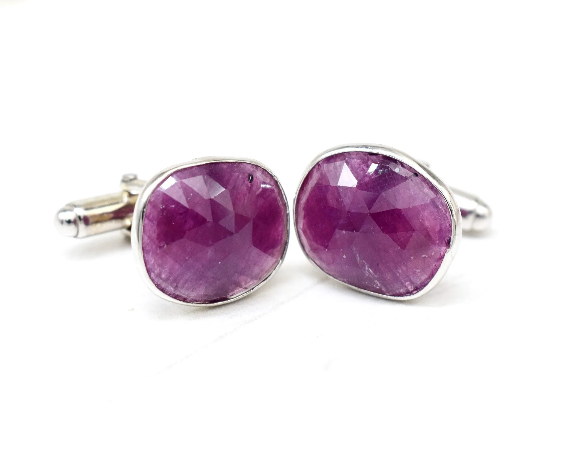 NATURAL RUBY CUFFLINKS