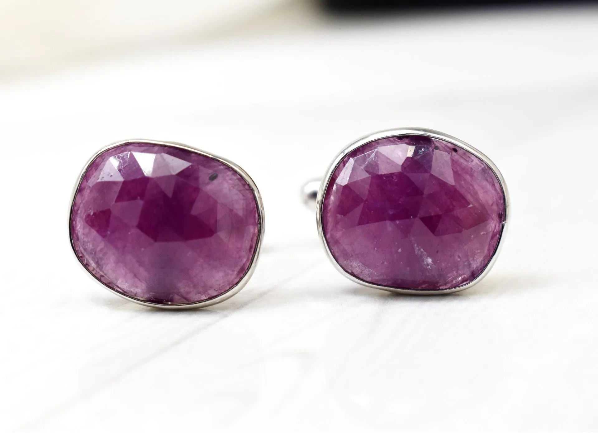 NATURAL RUBY CUFFLINKS