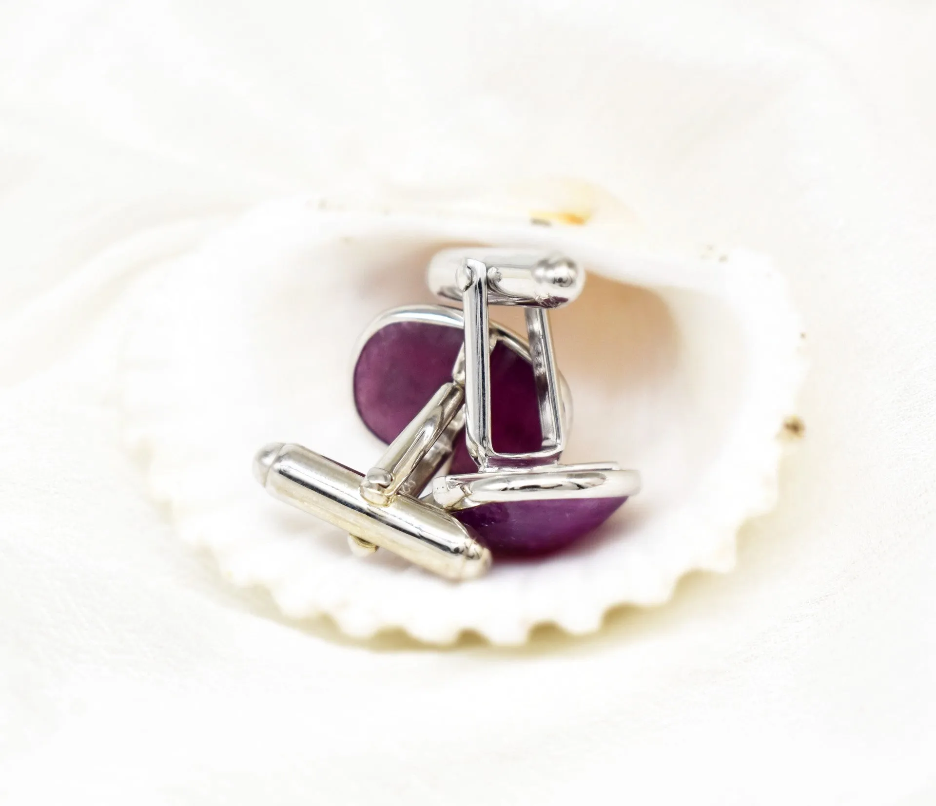 NATURAL RUBY CUFFLINKS
