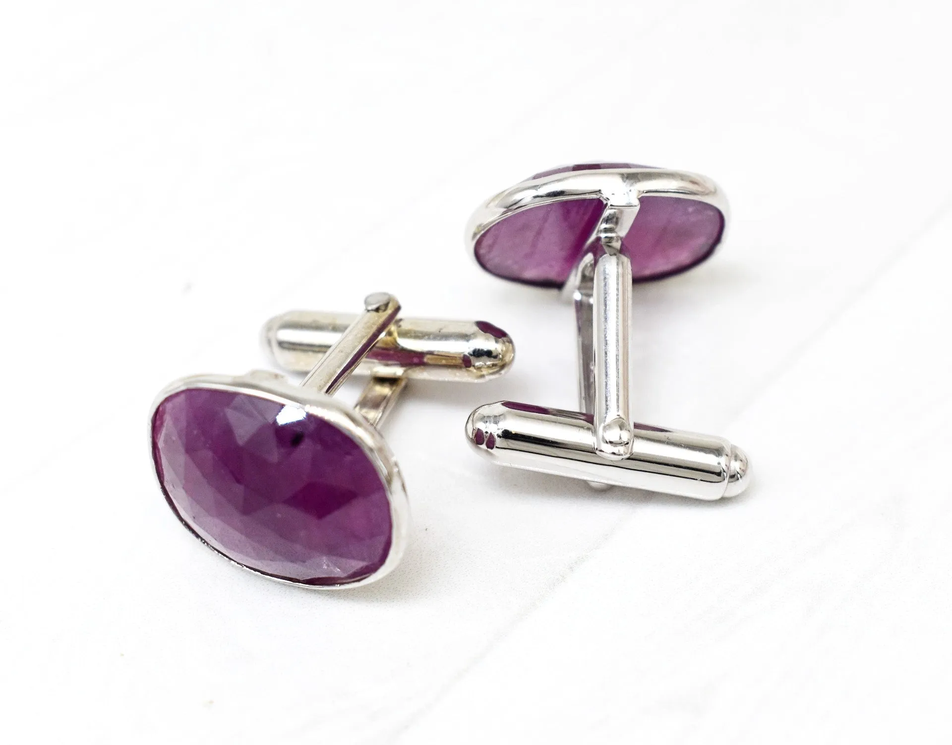 NATURAL RUBY CUFFLINKS