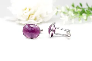NATURAL RUBY CUFFLINKS