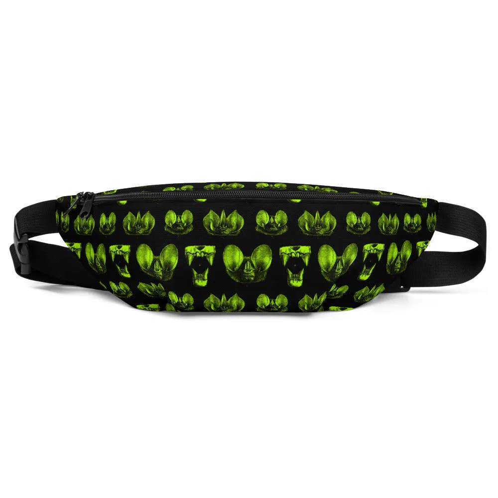 Neon Green Bat Diagram Fanny Pack