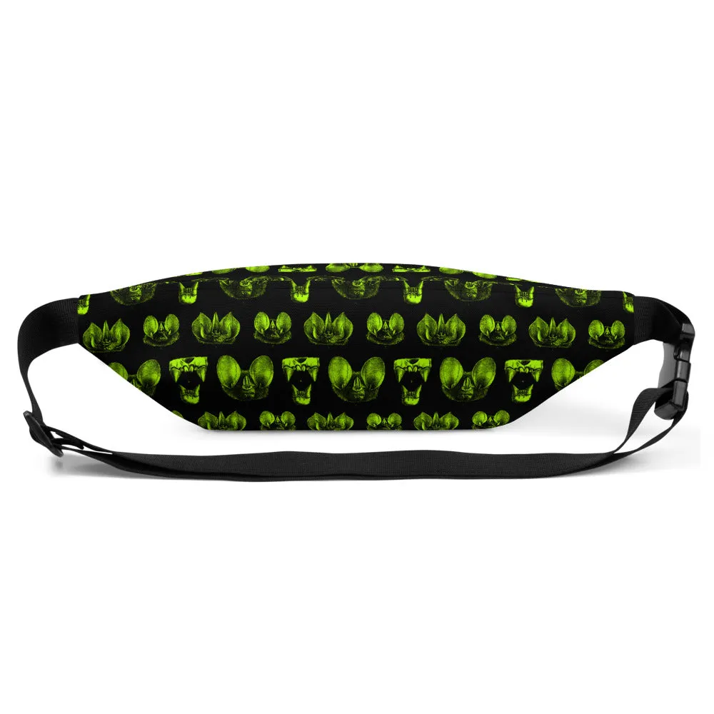 Neon Green Bat Diagram Fanny Pack