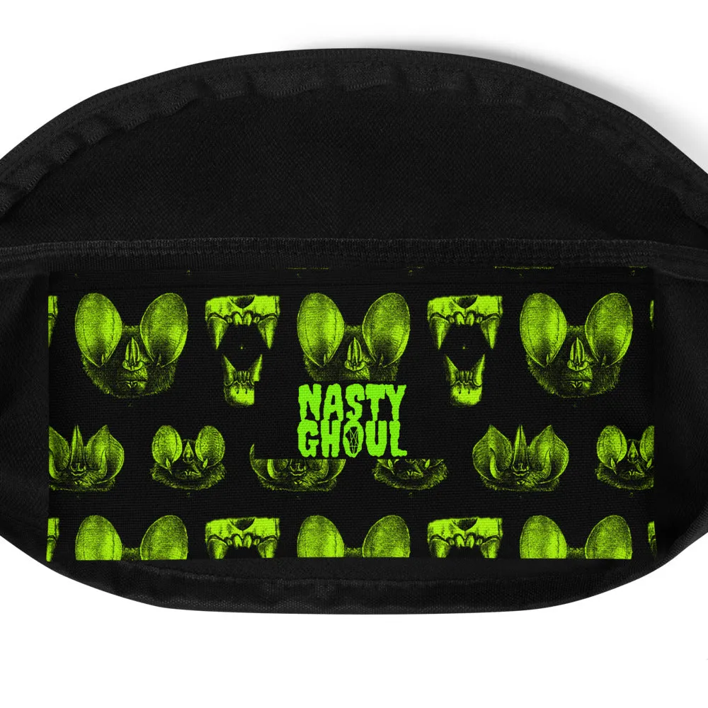 Neon Green Bat Diagram Fanny Pack