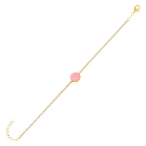 Neon Smiley Face Tennis Bracelet
