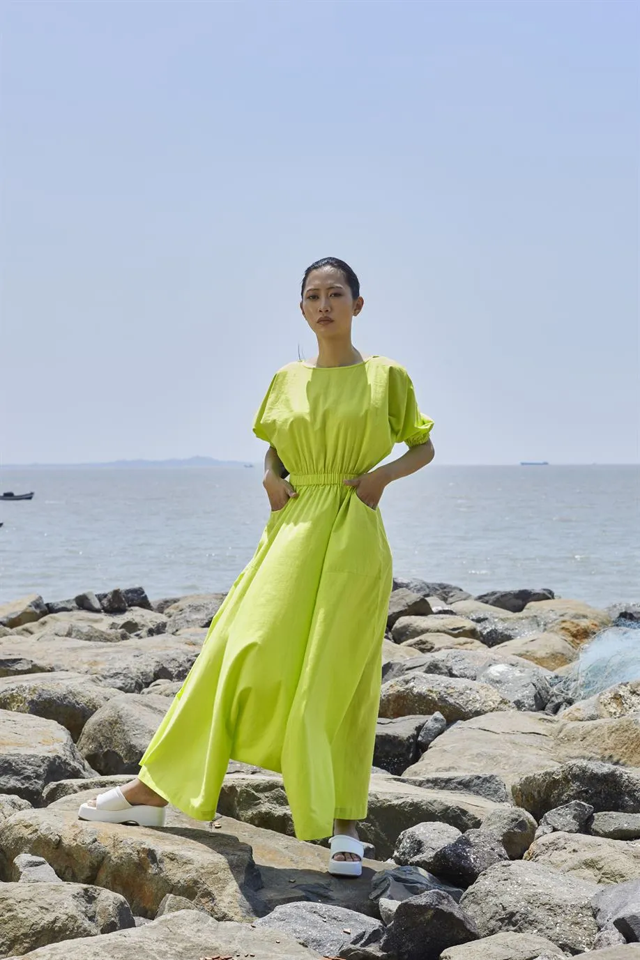 New Season Summer/Fall 24-Jumpsuit Green Sphara Cotton Neon-MTSPHJS-Neon Green-Fashion Edit Mati