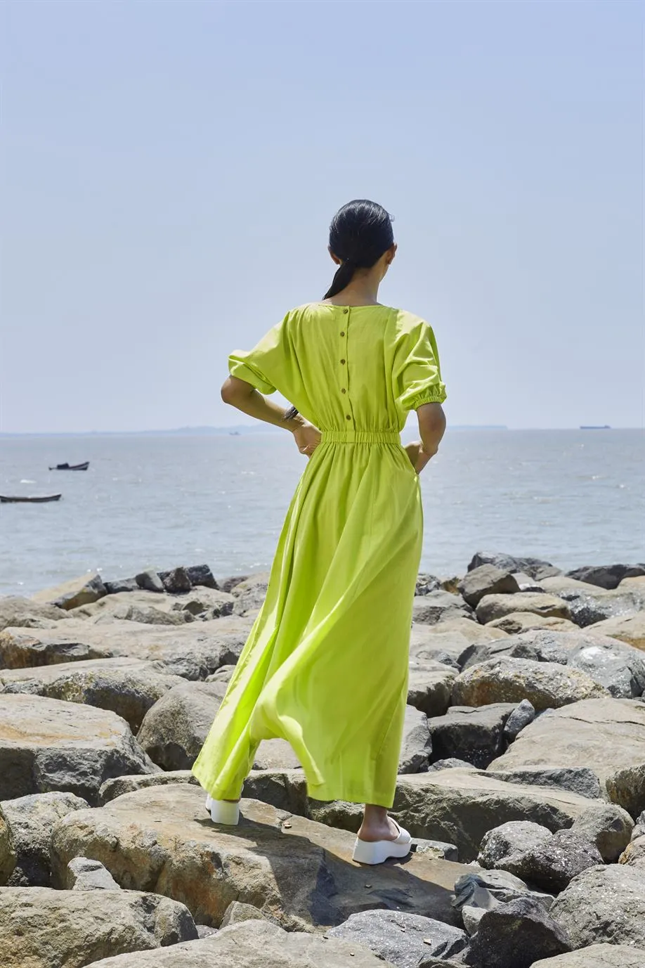New Season Summer/Fall 24-Jumpsuit Green Sphara Cotton Neon-MTSPHJS-Neon Green-Fashion Edit Mati