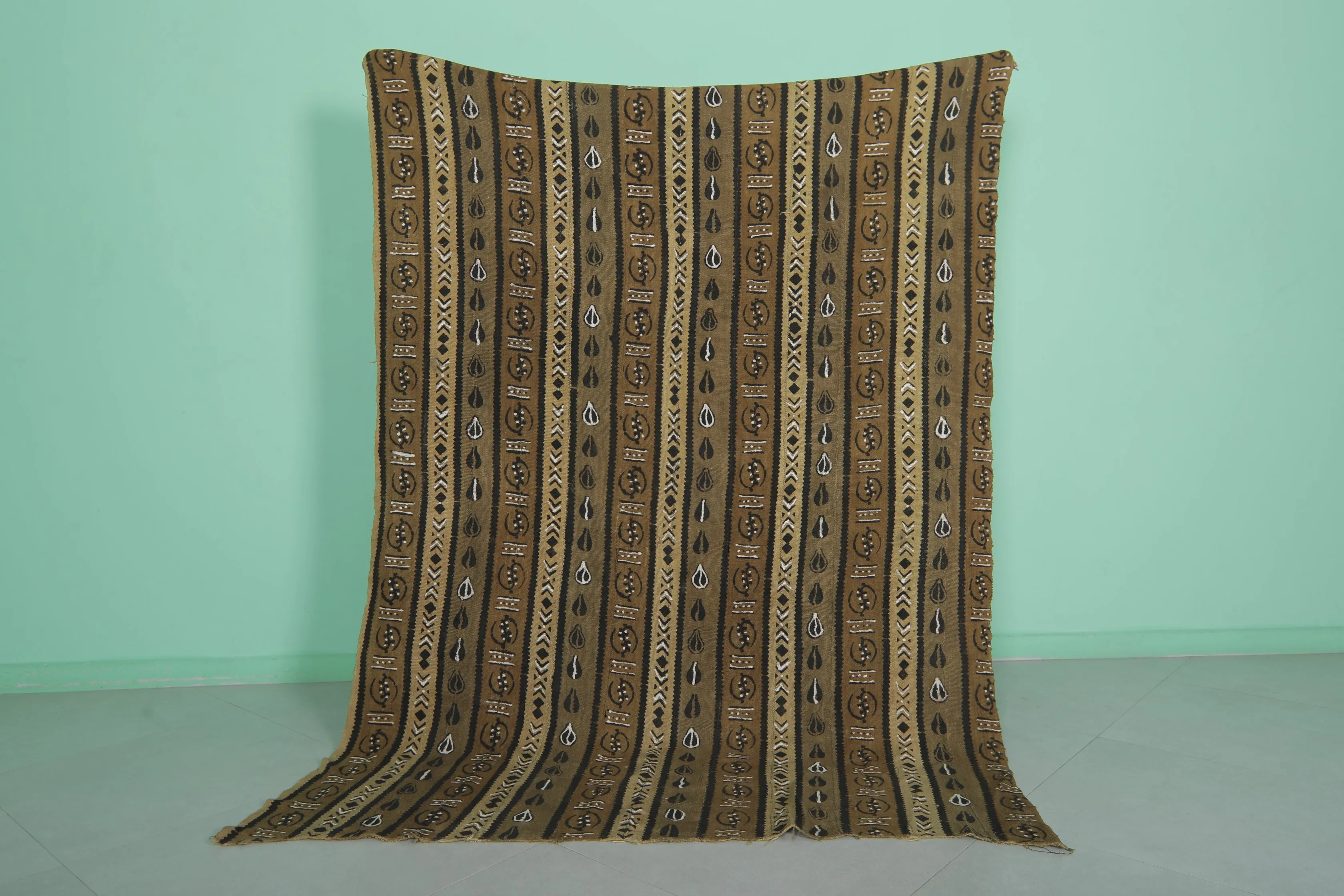 Old African kilim 4.9 FT X 6.8 FT