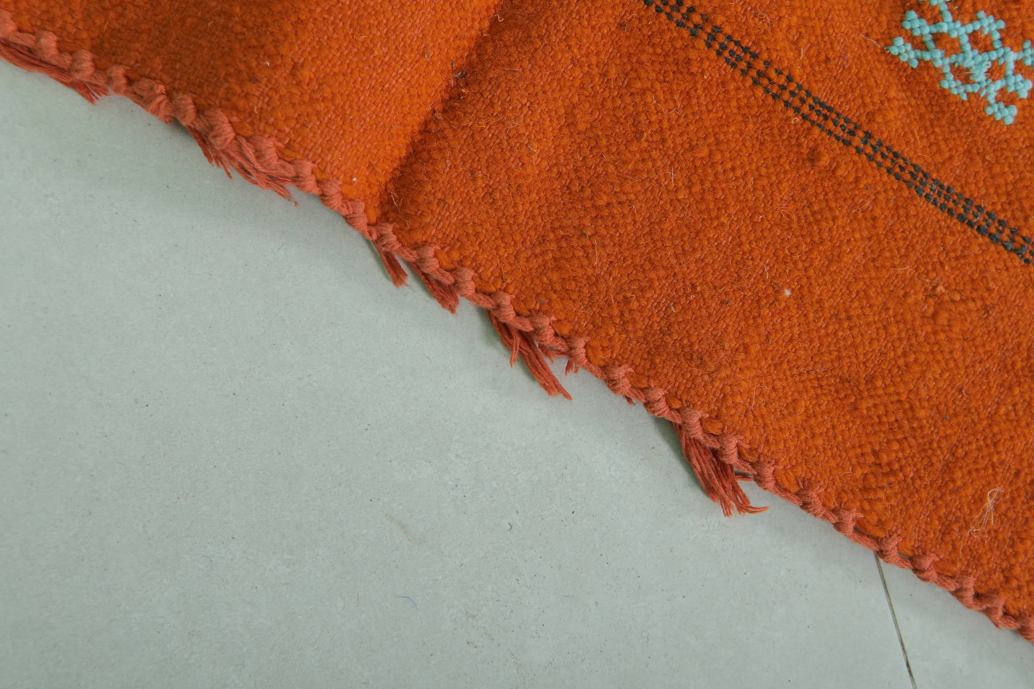 Orange Moroccan Kilim Rug - 3 FT × 4.8 FT | Handwoven Artisan Rug