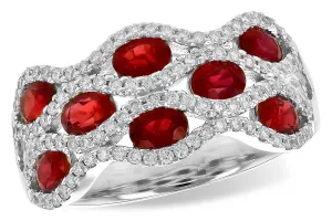 Oval Cut Ruby & Diamond Accented Ring