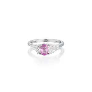 Oval Pink Sapphire & Diamond Alternative Engagement Ring
