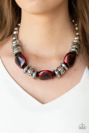Paparazzi - Colorfully Confident - Red Necklace