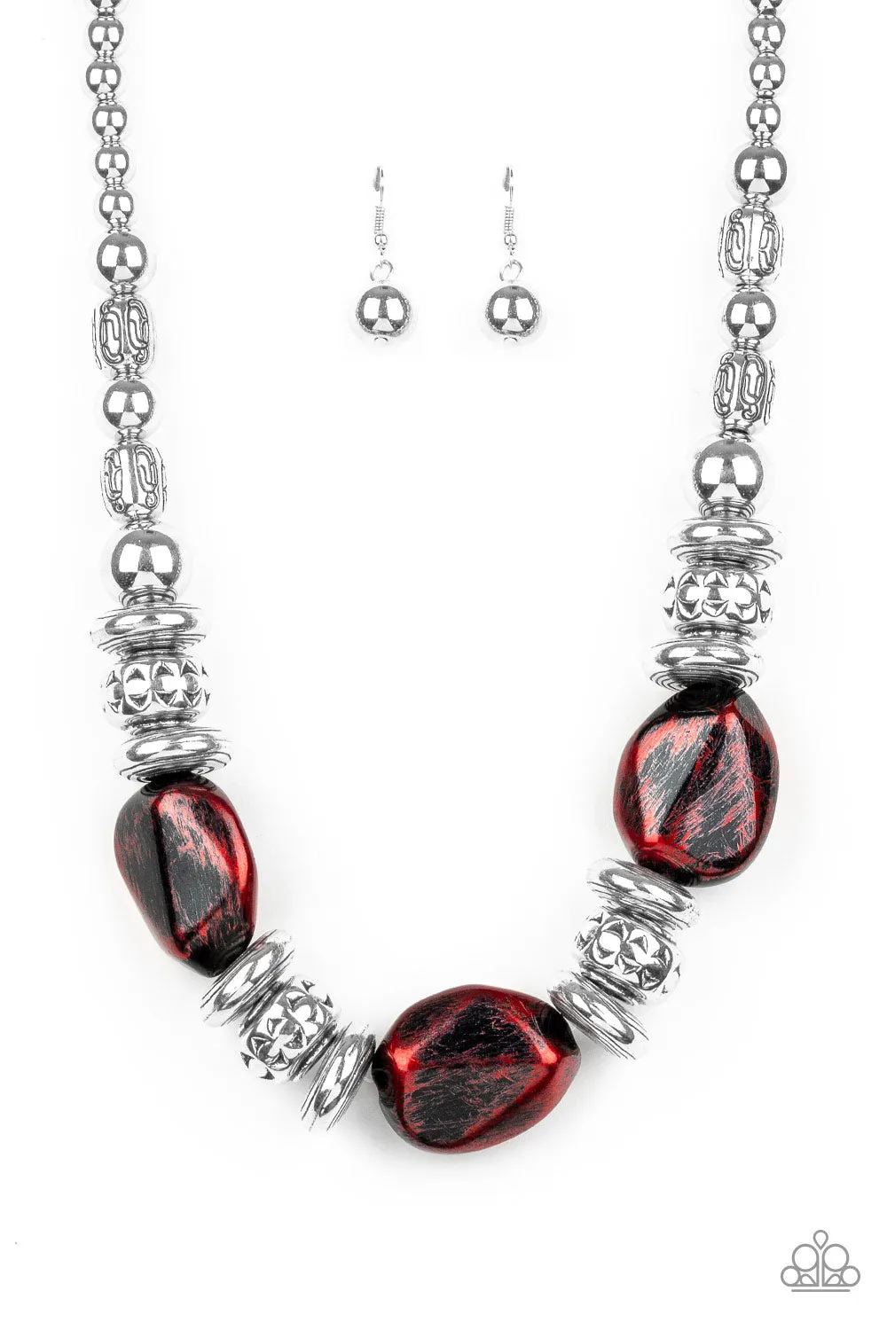 Paparazzi - Colorfully Confident - Red Necklace