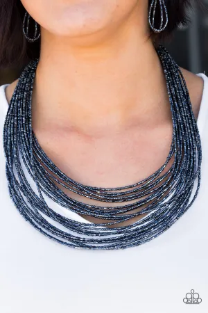 Paparazzi Ice Age Radiance - Blue Seed Bead Necklace