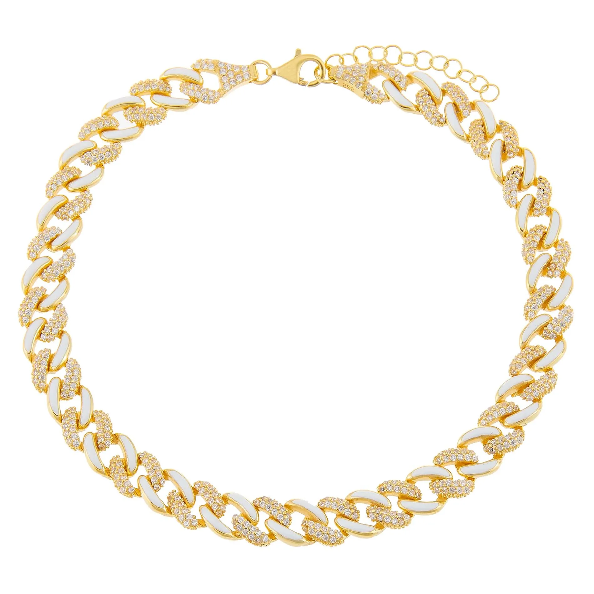 Pavé Neon Enamel Chain Link Anklet