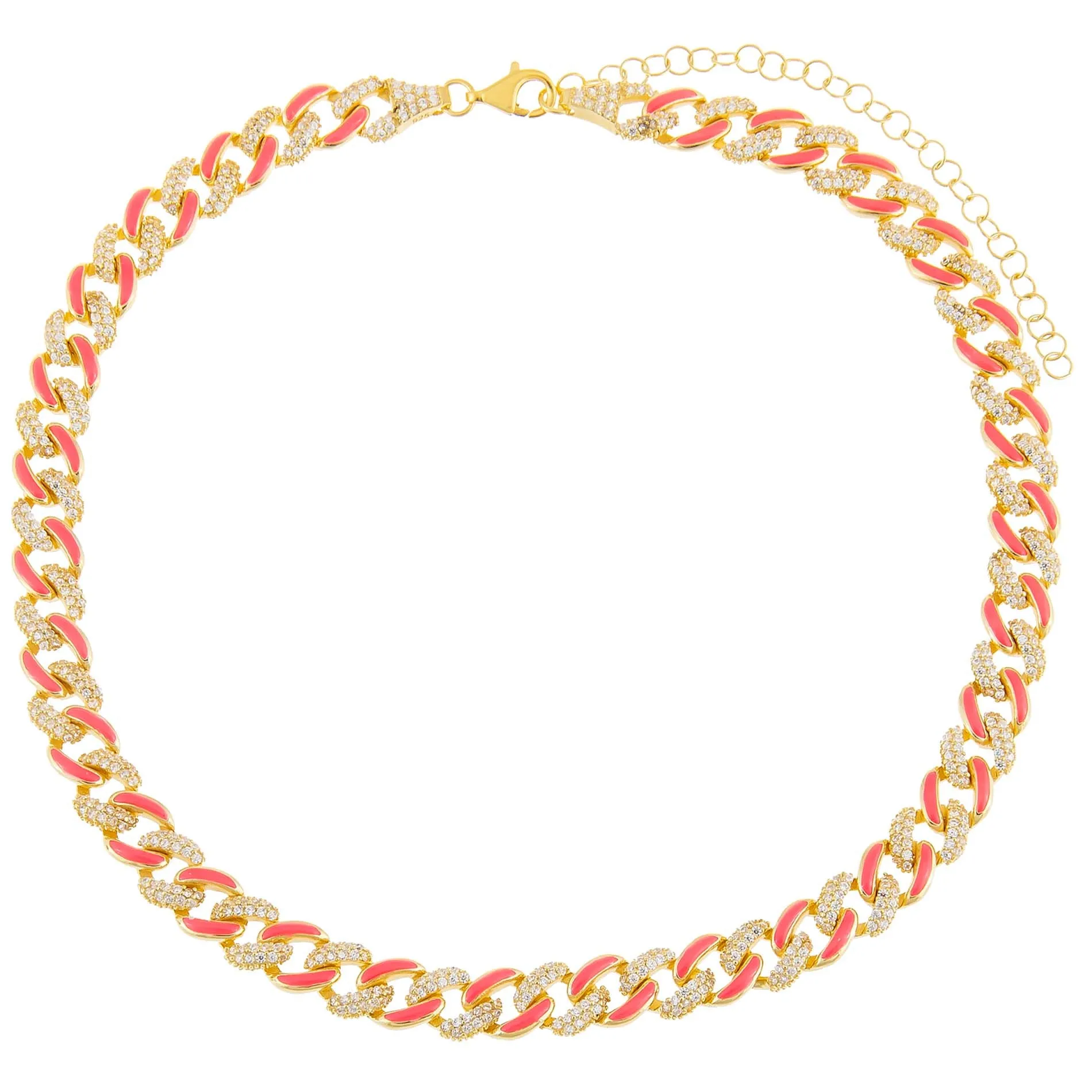 Pavé Neon Enamel Chain Link Anklet