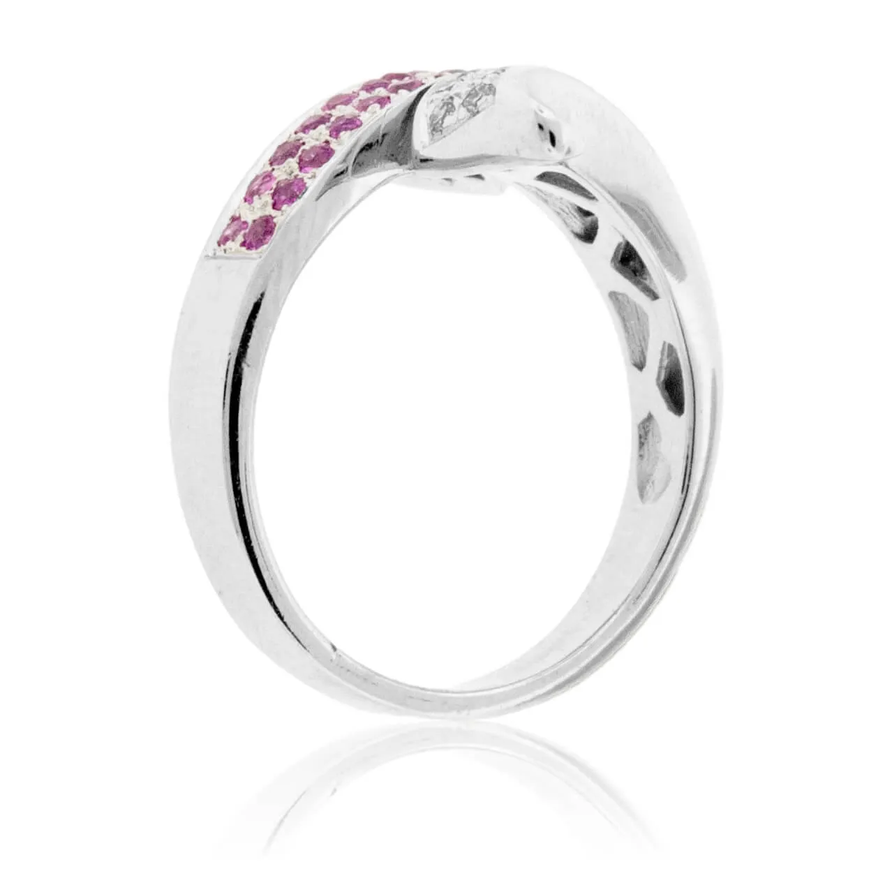 Pink Sapphire & Diamond Ring