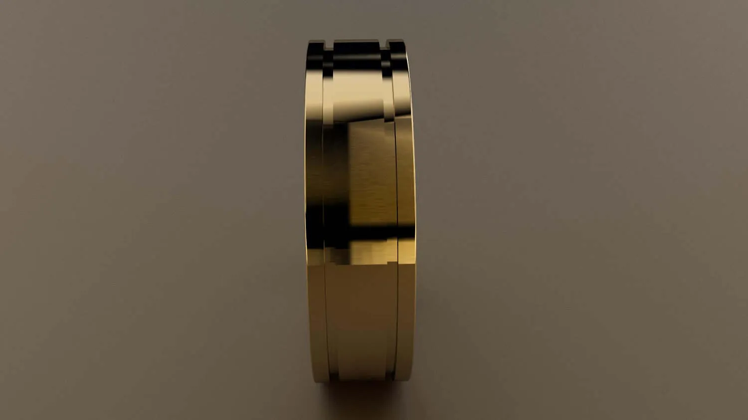 Polished Yellow Gold 6mm Double Groove Wedding Band