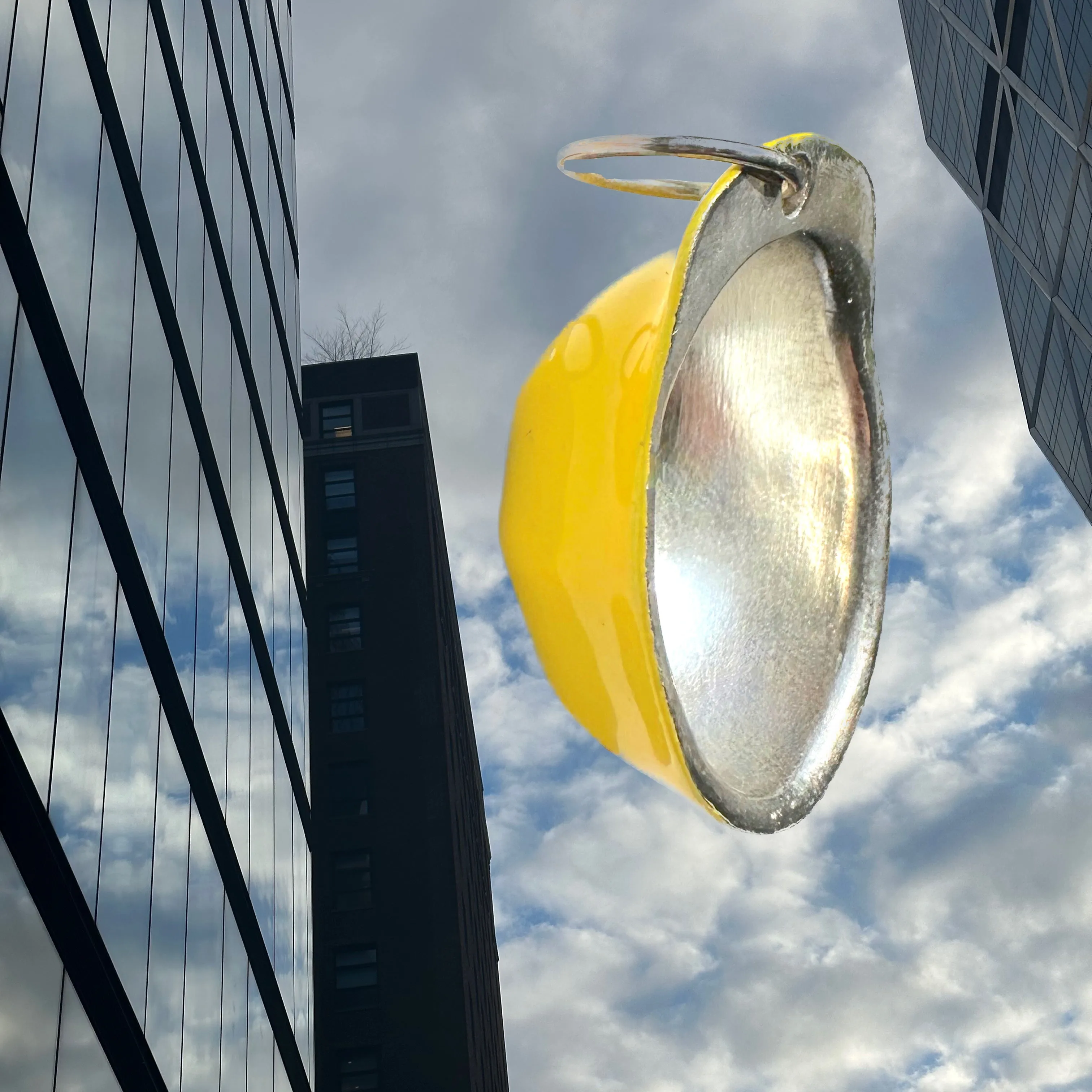 POP ART Yellow Hard Hat Large Enameled Sterling Charm