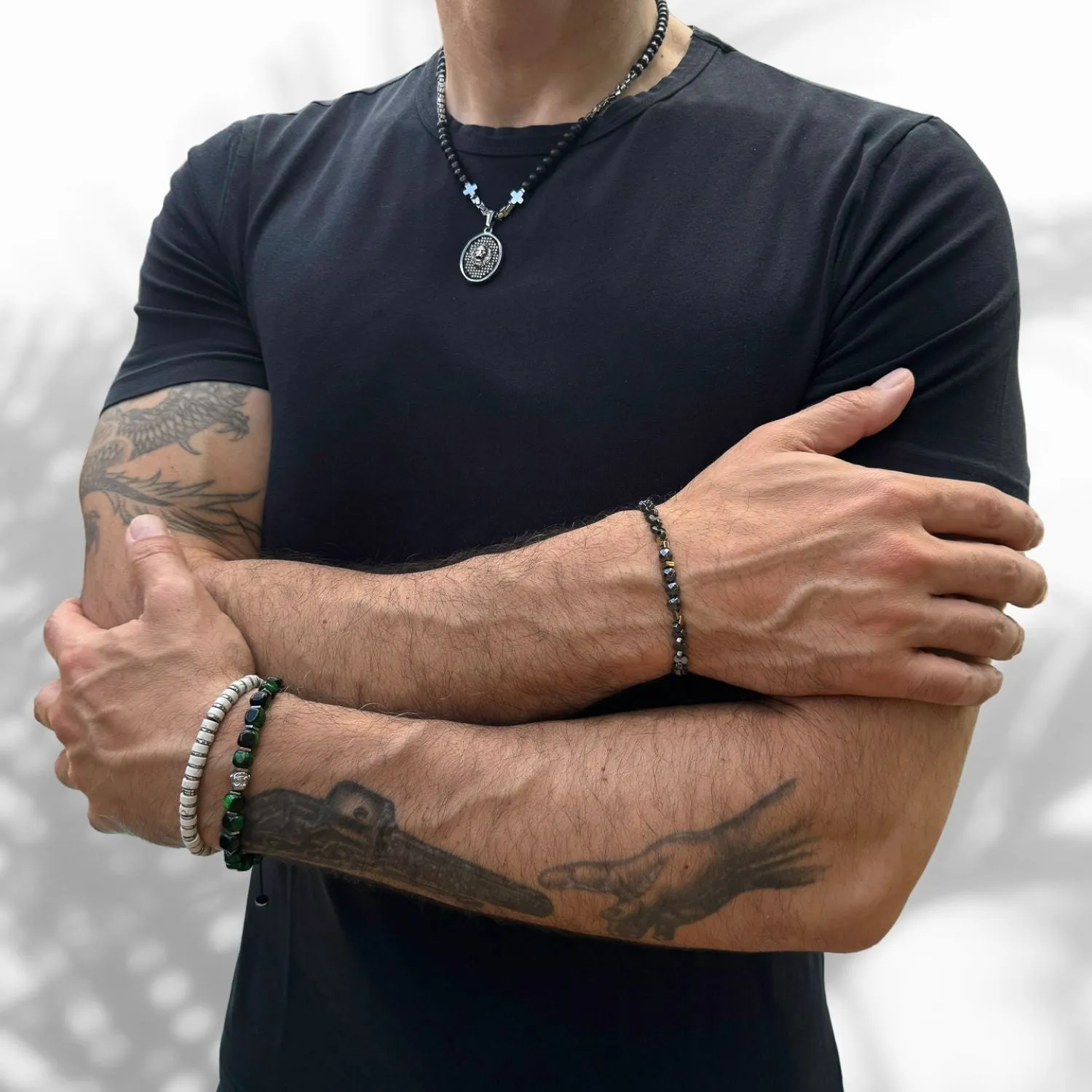 Positive Vibration Hematite Stone Men's Bracelet