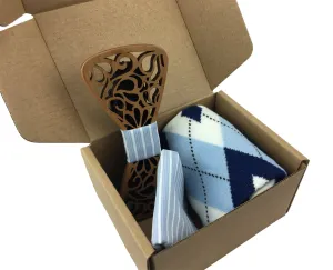 Premium Wooden Creative Handmade Bowtie with Matching Cotton Mens Blend Sock