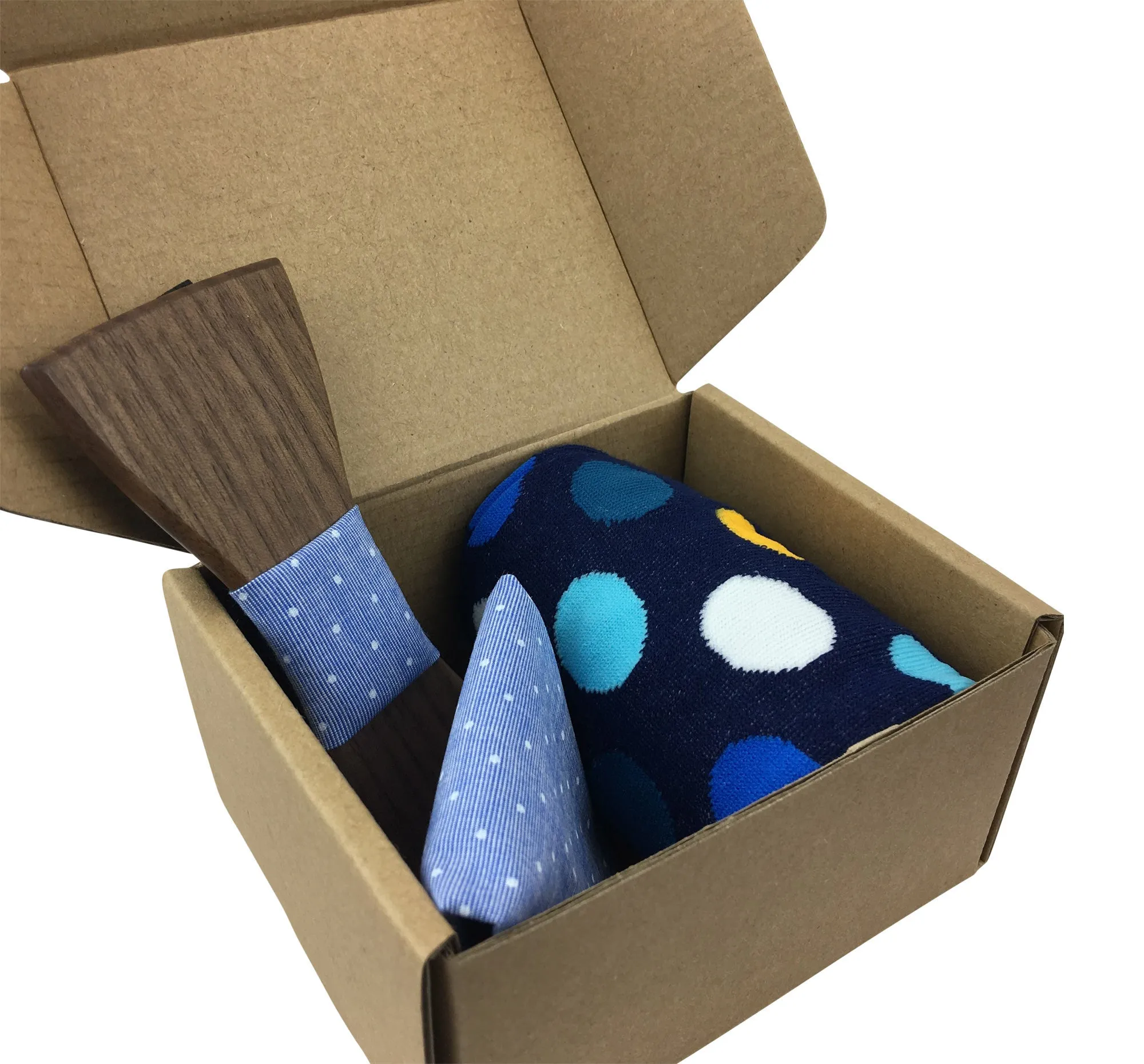 Premium Wooden Creative Handmade Bowtie with Matching Cotton Mens Blend Sock